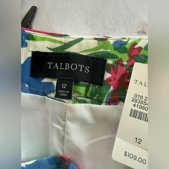 TALBOTS ladies lined size 12 floral pant NWT brand new never worn - Picture 6 of 8